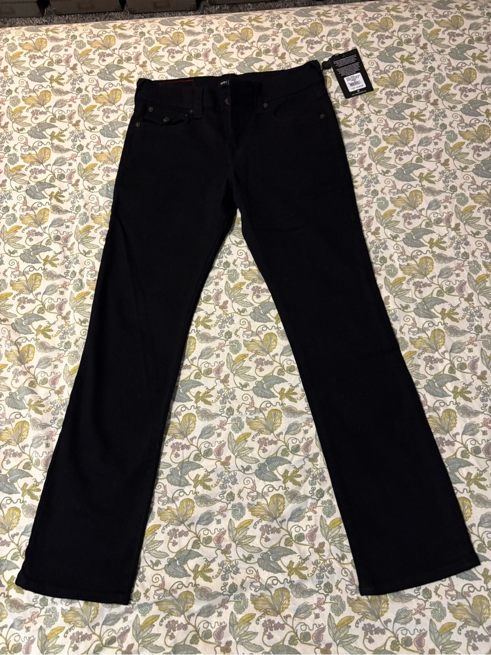 True Religion Ricky Flap Relaxed Straight Black Jeans